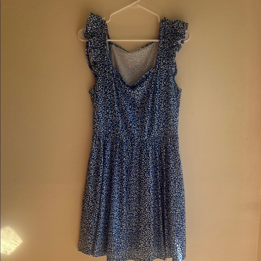 Chic Blue Floral Mini Dress